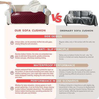 Genina Waterproof Couch Cover, Washable Anti-Slip 67 inch Sofa Covers - Image 2