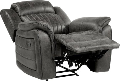 Lexicon Recliner Chair, Home Theater Seating, Manual Polished Microfiber - Image 7