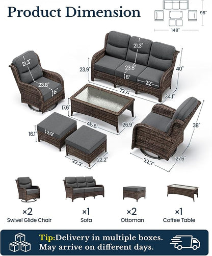 HILLGA Luxury High Back Patio Furniture Set - Image 9