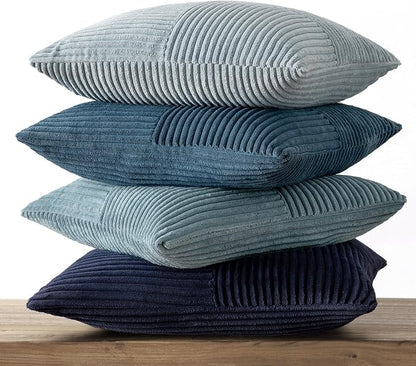 MIULEE Dusty Blue Navy Farmhouse Throw Pillow Covers 20x20 Inch Set of 4 Boho - Image 6