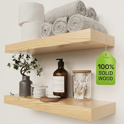 BAOBAB WORKSHOP Solid Wood Floating Shelves by BAOBABWORKSHOP