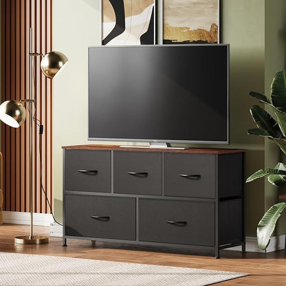 WLIVE Dresser for Bedroom with 5 Drawers, Wide Chest of Drawers, Fabric Dresser - Image 2