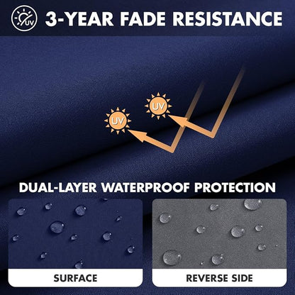 MIULEE Navy Outdoor Seat Cushion 22x24 Inch Waterproof & 3 Year Fade Resistant - Image 3