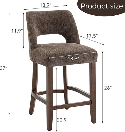 VKNOW Bar Stools Set of 4, Upholstered Counter Height Bar Stools, Modern - Image 2