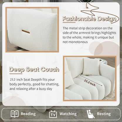 Antetek Teddy Sofa Set for Living Room, Modern Deep Seat Sofa Chair and - Image 4