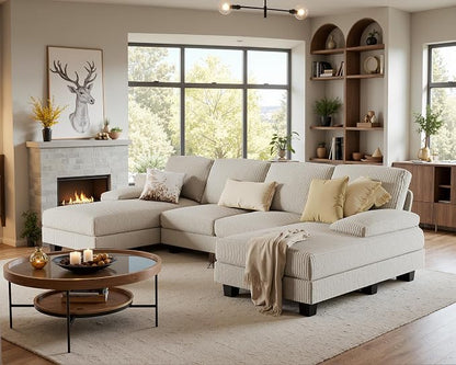 Furniwell Convertible Sectional Sofa Couch, 4 Seat Sofa Set - Image 3