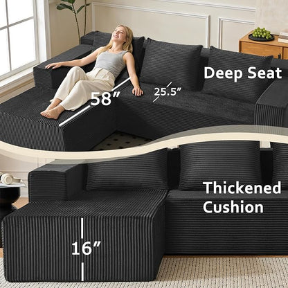 ANONER 103" L Shaped Modular Couch, Modular Sectional Sofa - Image 2