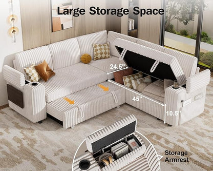 Vipbear 86" Modular Sectional Sleeper Sofa - Image 5