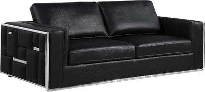 Blackjack Furniture Catania Modern Top Grain Italian Leather Sofa Set - Image 12