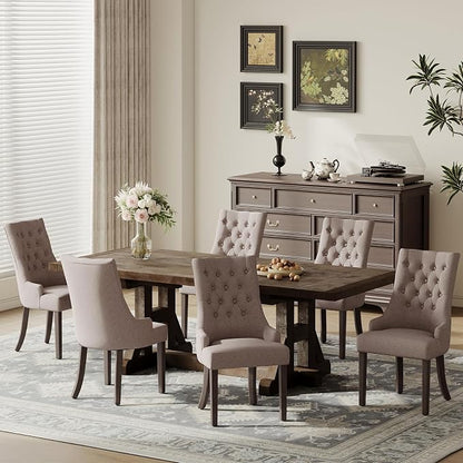 COLAMY Fabric Side Dining Chairs Set of 2, Wingback Upholstered Dining Room - Image 8