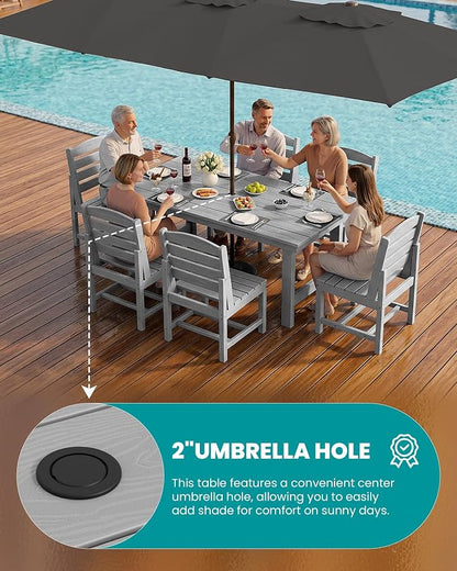 SERWALL Patio Dining Sets for 6 Person, HDPE Dining Set - Image 2
