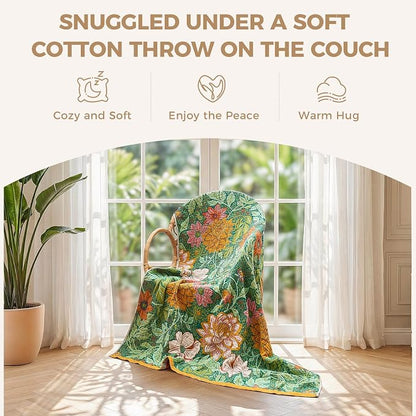LUTBM Boho Throw Blanket for Couch Sofa Chair Summer Cotton Blankets for - Image 3