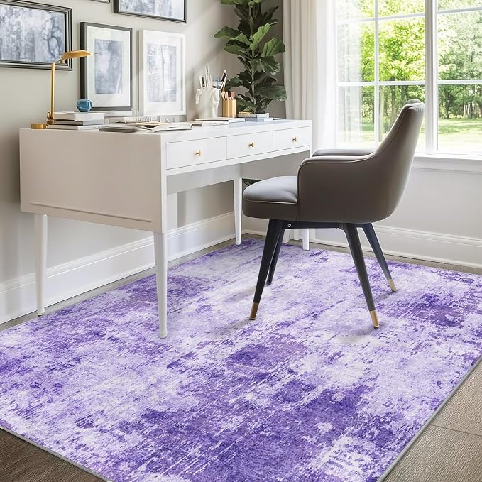 RELEANY Washable Area Rugs 9'x12' Non-Slip Modern Abstract Soft - Image 8