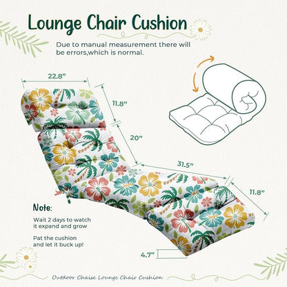 Outdoor Chaise Lounge Chair Cushion 75.1 x 22.8 x 4.7 Inches 100% Waterproof - Image 2