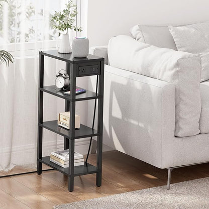 TUTOTAK Narrow Side Table with Charging Station, Small End Table with USB Ports - Image 6