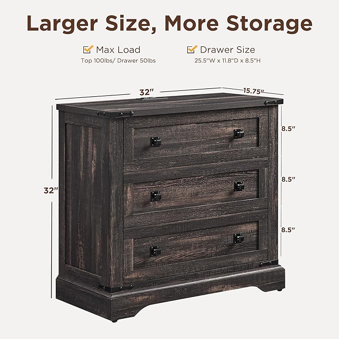 T4TREAM 32" Farmhouse Nightstand - Image 3