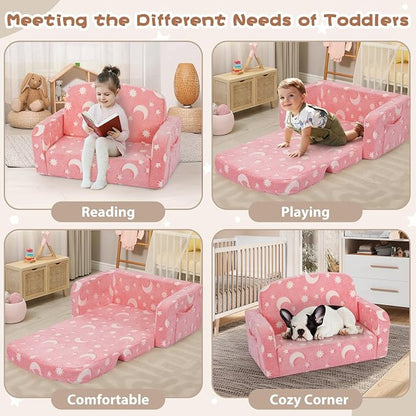 Foryoomi Extra Wide Kids Couch, Kids Sofa, Toddler Sofa, Glow in The Dark - Image 6