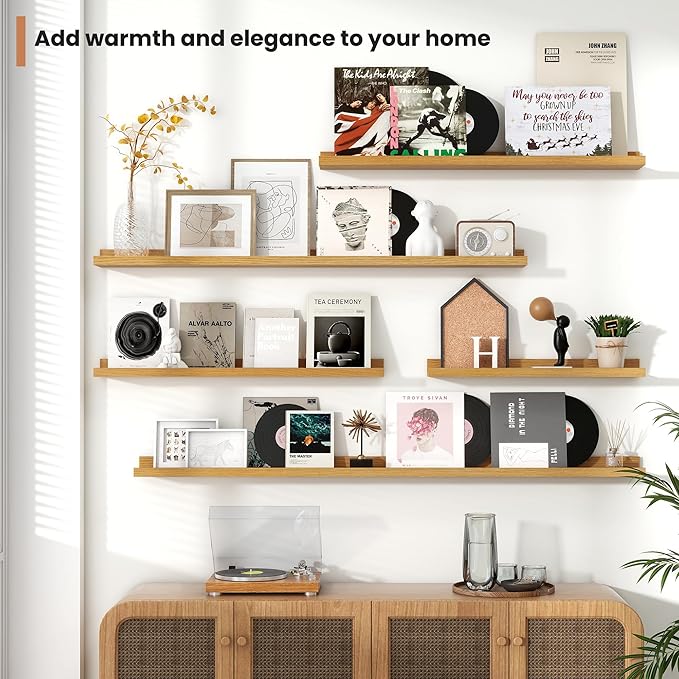 Fun Memories Picture Ledge Shelves Set of 2, 48 Inch Rustic Wall Mounted - Image 7