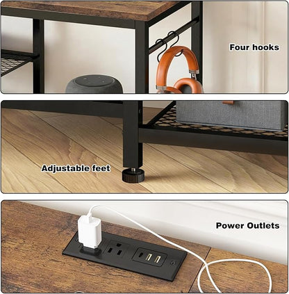 YGEOMER TV Stand for Up to 65 Inch TVs, Entertainment Center - Image 3