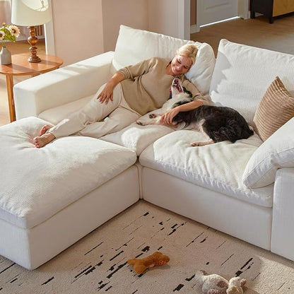 Cloud Couch Sectional 81.1'' Oversized Modular Deep Seat Sofa L Shaped Comfy - Image 7