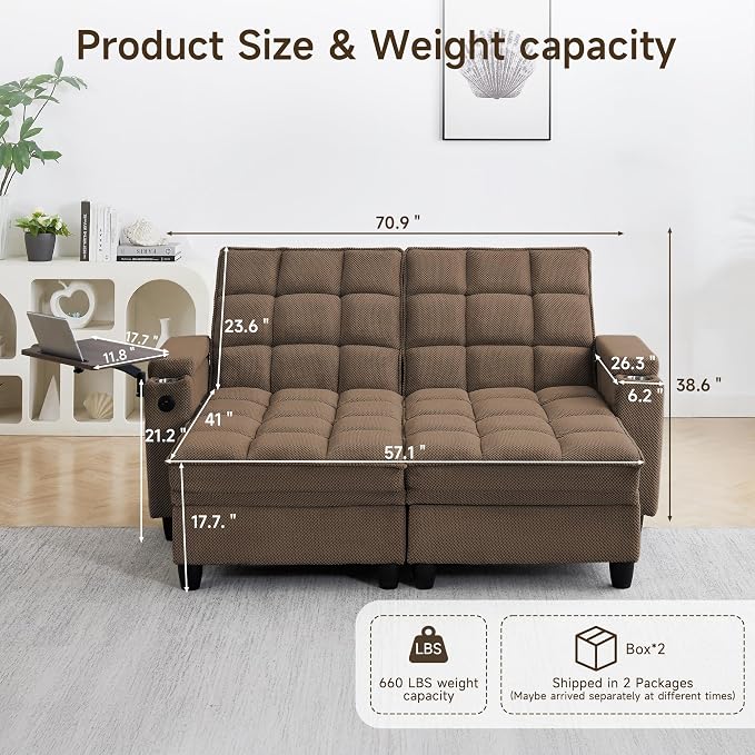 oaaktu 70.9'' Double Chaise Lounge - Image 2