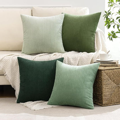 MIULEE Boho Farmhouse Sage Green Throw Pillow Covers 20x20 Inch Set of 4 - Image 3