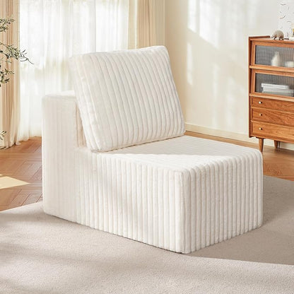 Single Sofa 1 Seat Couch with Deep Seat Memory Foam Cloud Chair with Pillows by YourHomeDeservesMore