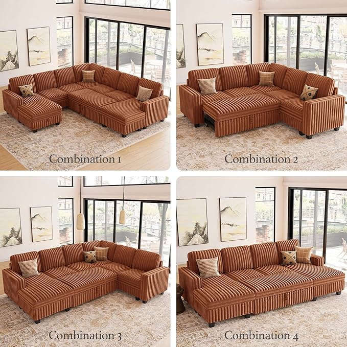 Belffin Corduroy Sleeper Sofa - Image 7