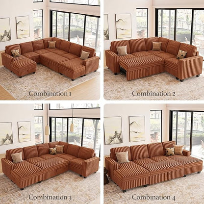 Belffin Plush Corduroy Modular Sectional Sofa Armrest Part Module - Image 6