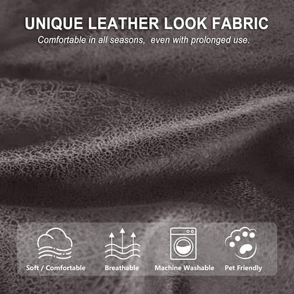 ANARACHON Leather Look Recliner Couch Cover, 8-Pieces Stretch Recliner Sofa - Image 5