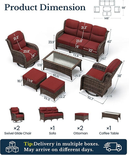 HILLGA Luxury High Back Patio Furniture Set - Image 7