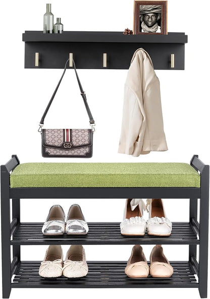 PETKABOO Shoe Rack for Front Door Entrance, 28” Entryway Bench - Image 9