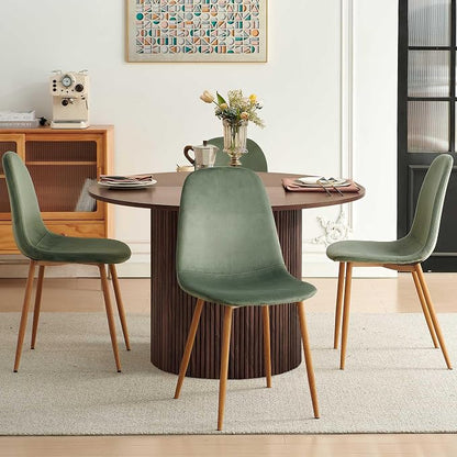 Dining Table Set for 4, Mid Century Modern 47 Inch Wooden Round Dining Table Set - Image 5