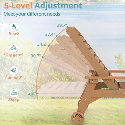 LUE BONA Lounge Chair Outdoor, HDPS Chaise Lounge Outdoor - Image 4