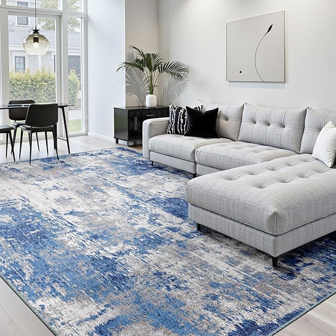 RELEANY Washable Area Rugs 5'x7' Non-Slip Modern Abstract Soft - Image 2