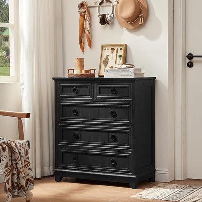 Joaxswe Farmhouse 5 Drawer Dresser - Image 6