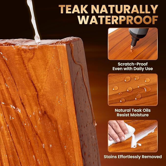 55" Solid Teak Floating Wall Shelf - Image 4