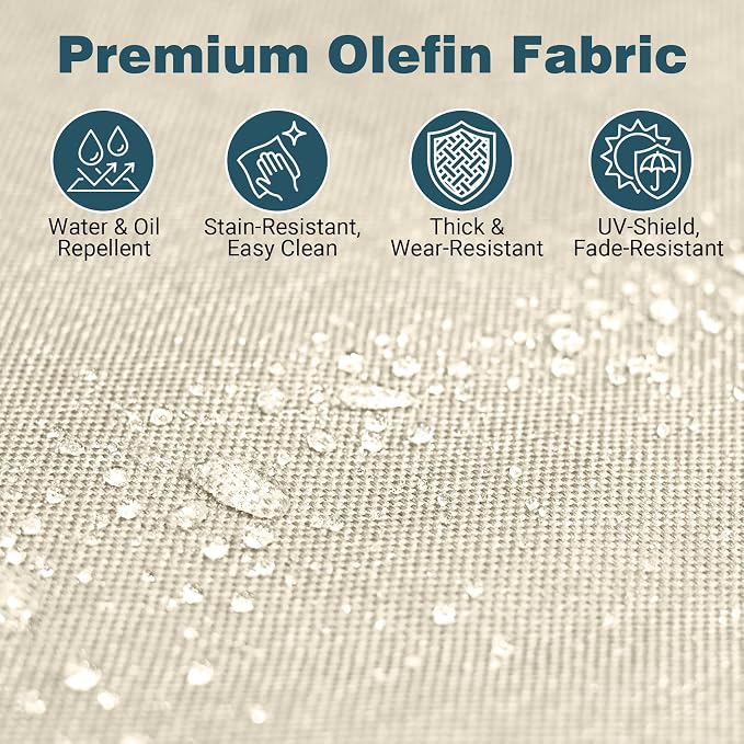 Patio Furniture Set, High Back Swivel Chairs, Weather Resistant Olefin Fabric - Image 5