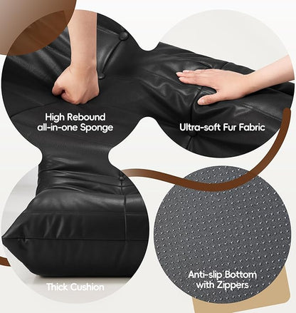 Hobestluk Small Bean Bag Chair Lazy Floor Sofa, Memory Foam Fireside Sofa - Image 6