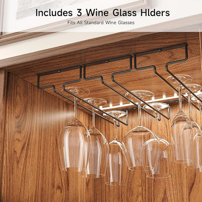 55 Inch Fluted Wine Bar Cabinet, Liquor Cabinet - Image 7