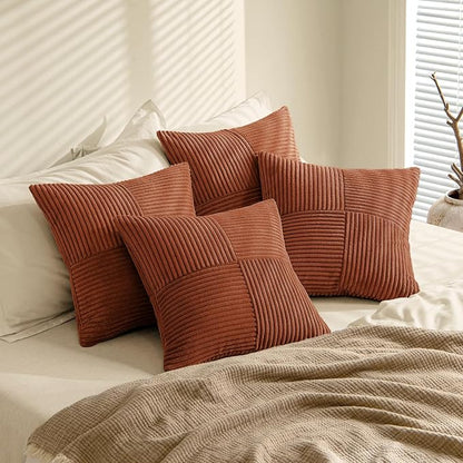 MIULEE Boho Farmhouse Rust Decorative Throw Pillow Covers 20x20 Inch 4 Packs - Image 4