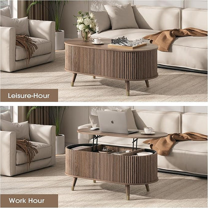 JOINICE 42.5" Oval Lift Top Coffee Table - Image 5