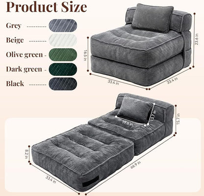 Folding Sofa Bed, Convertible Sleeper Chair - Image 2