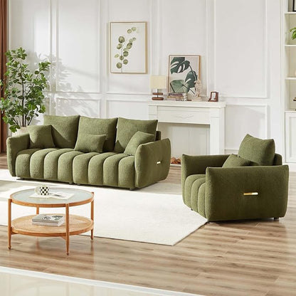 Antetek Teddy Sofa Set for Living Room, Modern Deep Seat Sofa Chair and - Image 4