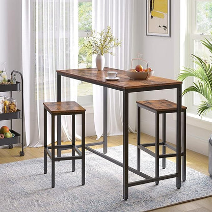 HOOBRO Bar Table and Chairs Set, 47.2” Rectangular Pub Table - Image 7