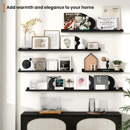 Fun Memories Picture Ledge Shelves Set of 4, 48 Inch Rustic Wall Mounted - Image 7