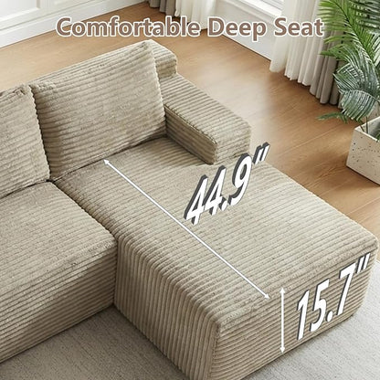 96" Cloud Sectional Couch U-Shaped Chaise - Image 7