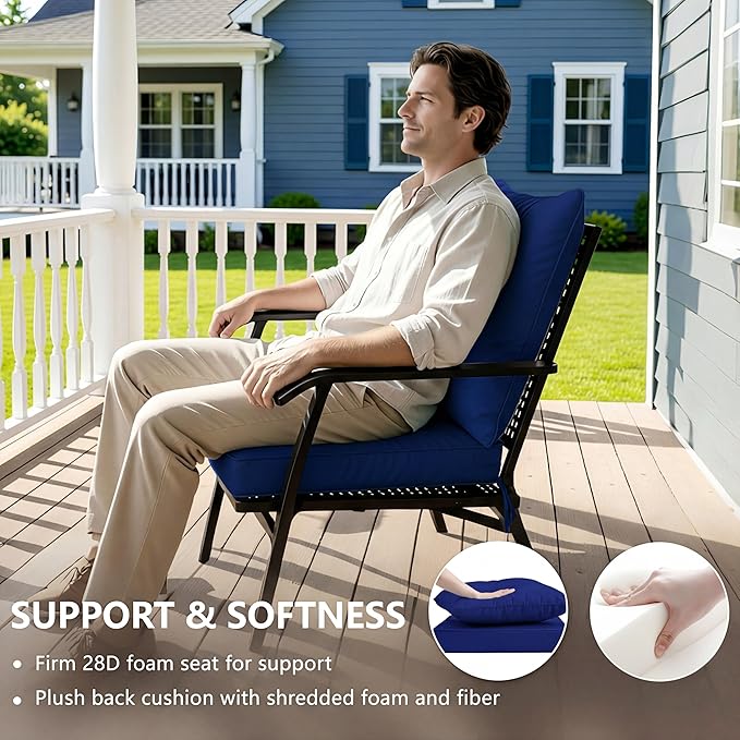 19x19 Inch Patio Chair Cushions Set of 4, Outdoor Furniture Cushions - Image 4