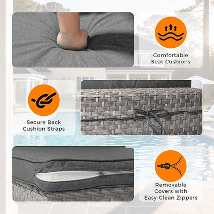 10-Seat Outdoor Wicker Patio Furniture Set - Image 6