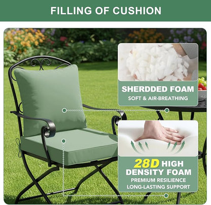 Summsun Outdoor Chair Cushions Set of 2, Waterproof Back Pillow and Seat - Image 4